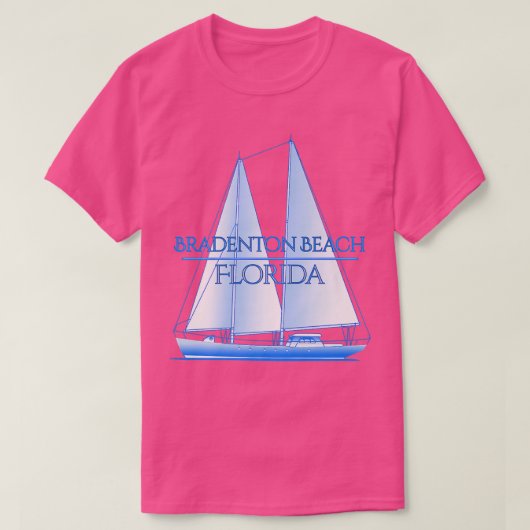 Bradenton Beach Florida Coastal Nautical Sailing S Tシャツ (デザイン正面)