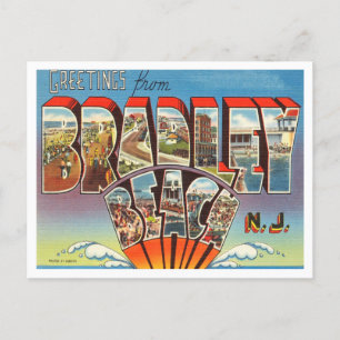 Bradleyビーチ、ニュージャージー旅行からの挨拶 ポストカード