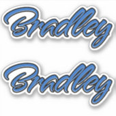 Bradley Name blue Aufkleber Sticker Stickerset シール (正面)