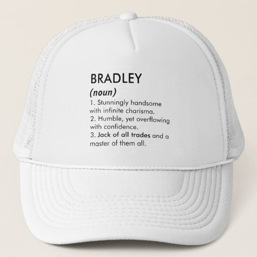Bradley name, Editable name, Custom name キャップ (正面)