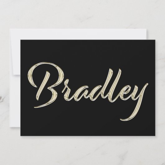 Bradley Name white gold Handwriting Karte カード (正面)