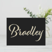 Bradley Name white gold Handwriting Karte カード (スタンド正面)