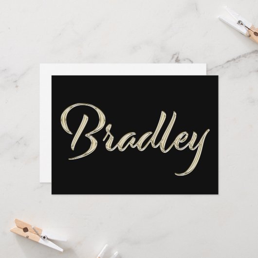 Bradley Name white gold Handwriting Karte カード (正面/裏面インサイチュ)