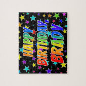 "BRADY"名、おもしろい"ハッピーバースデー" ジグソーパズル (縦)