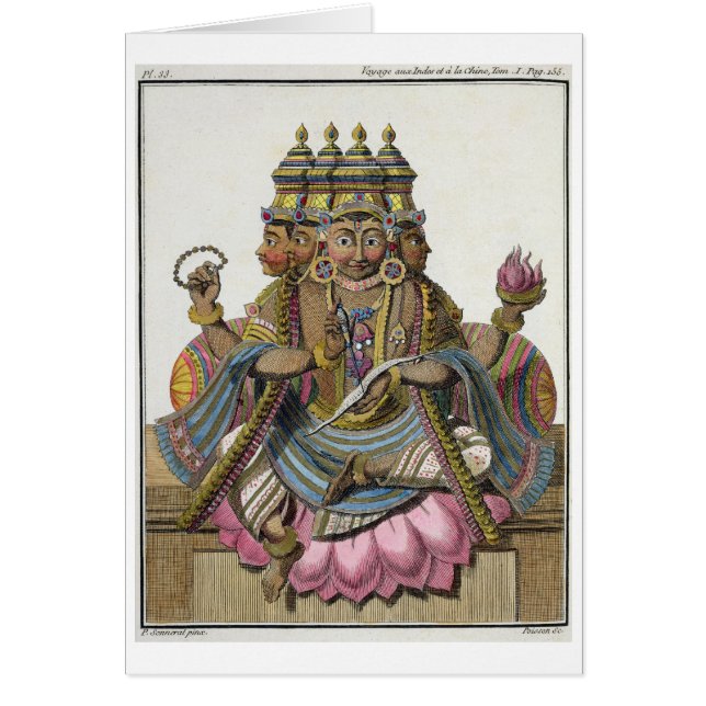 Brahmaの「補助旅行からの作成のヒンズー教の神、 (正面)