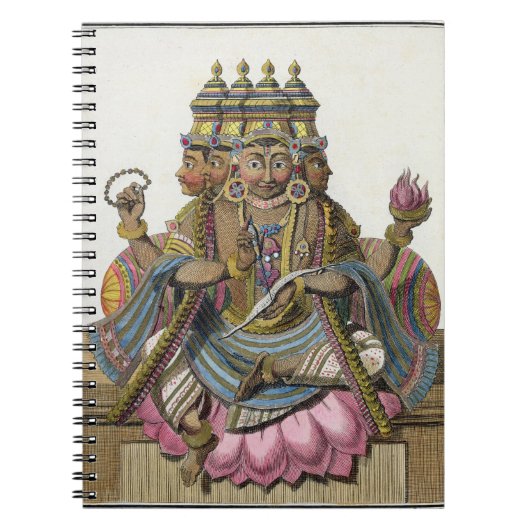 Brahmaの「補助旅行からの作成のヒンズー教の神、 ノートブック (正面)