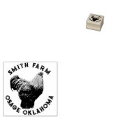 Brahma Chicken Hen Egg Stamp付きファーム名 ラバースタンプ (押印)