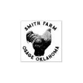 Brahma Chicken Hen Egg Stamp付きファーム名 ラバースタンプ (インプリント)