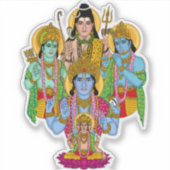 Brahma Vishnu Shiva Ram Krishna Sticker シール (正面)