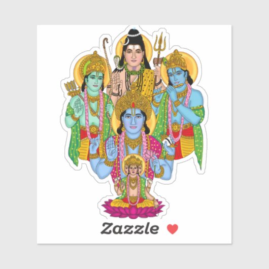Brahma Vishnu Shiva Ram Krishna Sticker シール (シート)