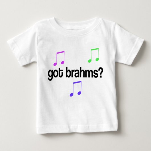 Brahmsのおもしろいな得られたカラフルなデザイン ベビーTシャツ (正面)