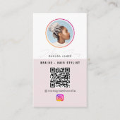 Braid Hair 6 Photo Feed Grid Social Media QR Code 名刺 (正面)