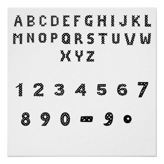 Braided Alphabet Art | Bold Letter Grid ポスター (正面)