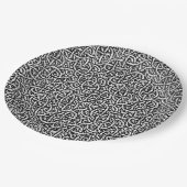 Braided black and white pattern ペーパープレート (アングル)