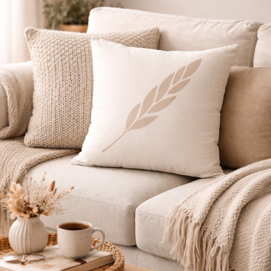 Braided Cream Calm Throw Pillow クッション