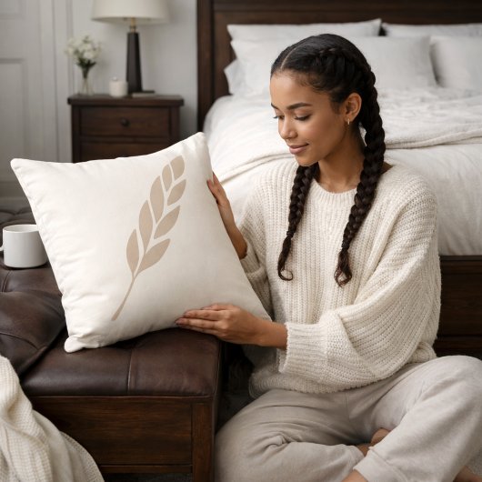 Braided Cream Calm Throw Pillow クッション