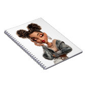 Braided Glam Girl Spiral Photo Notebook ノートブック (右側)