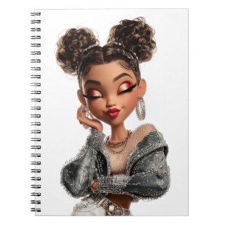 Braided Glam Girl Spiral Photo Notebook ノートブック