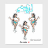 Braided Majorette /ダンサースティッカーアクア シール (シート)