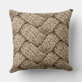 Braided Thread Knit Texture – Warm Beige クッション (裏面)