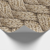 Braided Thread Knit Texture – Warm Beige ラッピングペーパー (角)