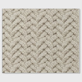 Braided Thread Knit Texture – Warm Beige (2) ラッピングペーパー (フラット)