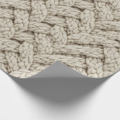Braided Thread Knit Texture – Warm Beige (2) ラッピングペーパー (角)