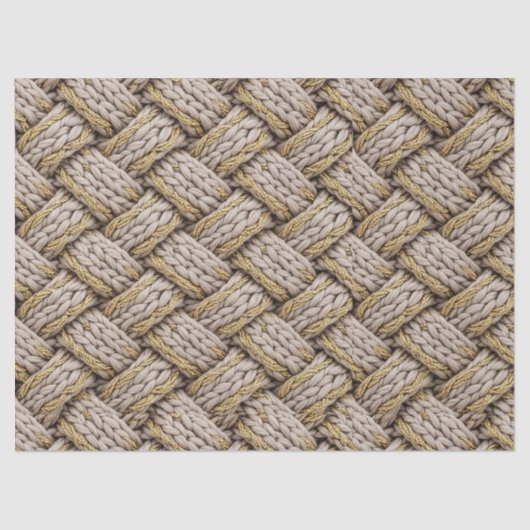 Braided Thread Knit Texture – Warm Beige (3) 薄葉紙 (正面)