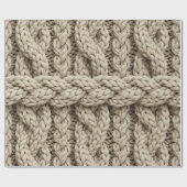 Braided Thread Knit Texture – Warm Beige (4) ラッピングペーパー (フラット)