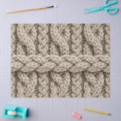 Braided Thread Knit Texture – Warm Beige (4) 薄葉紙 (クラフト)