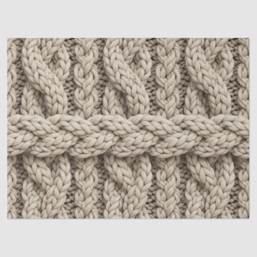 Braided Thread Knit Texture – Warm Beige (4) 薄葉紙 (正面)