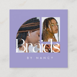 Braidsフォトコラージュ薄紫 スクエア名刺