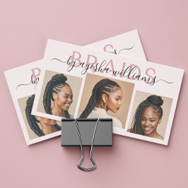 Braids写真コラージヘアスタイリストQRコード 名刺