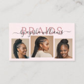 Braids写真コラージヘアスタイリストQRコード 名刺 (正面)