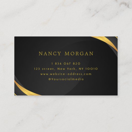 Braids Black And Gold Business Card 名刺 (裏面)