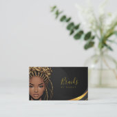 Braids Black And Gold Business Card 名刺 (スタンド正面)