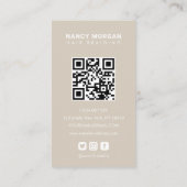 Braids Calligraphy Script Photo Collage Beige  名刺 (裏面)