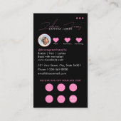 Braids Hair Discount Loyalty QR Code Black Pink 名刺 (裏面)