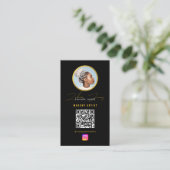 Braids Hair Influencer Photo Social Media QR Code  名刺 (スタンド正面)