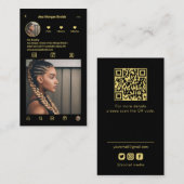 Braids instagramプロファイルフォトグリッドqrコード 名刺 (正面/裏面)