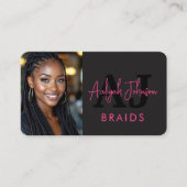 Braids Stylist Branding Photo QR Code 名刺 (正面)
