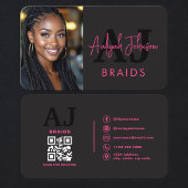 Braids Stylist Branding Photo QR Code 名刺