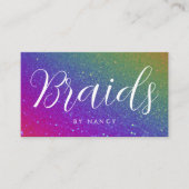 Braids Typography Rainbow Glitter Sparkle  名刺 (正面)