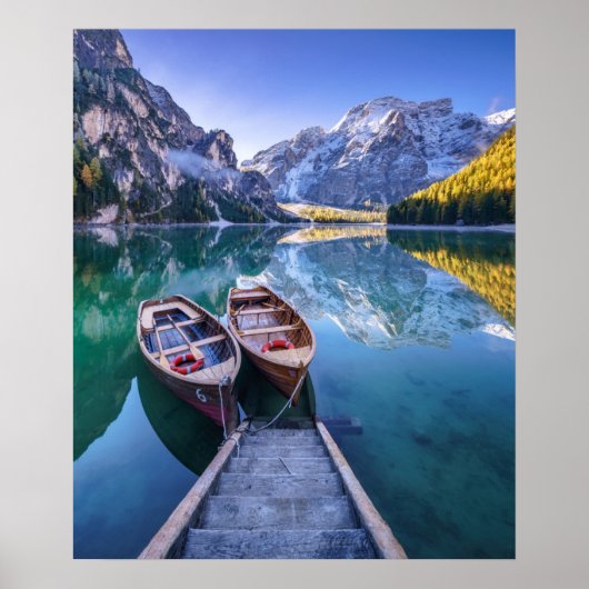 Braies Lake | Dolomite Alps, Italy ポスター (正面)