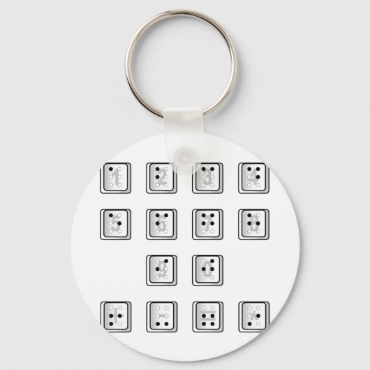 Braille Computer Key Numbers キーホルダー (正面)