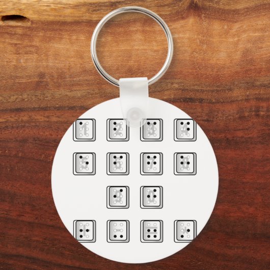 Braille Computer Key Numbers キーホルダー (正面)