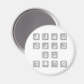 Braille Computer Key Numbers マグネット (正面/裏面)