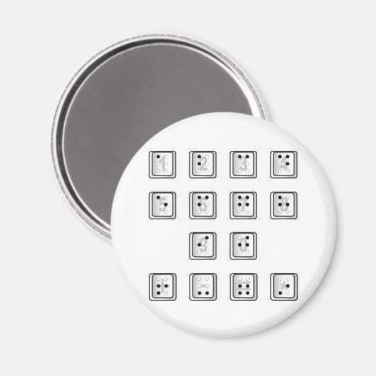 Braille Computer Key Numbers マグネット (正面/裏面)