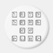 Braille Computer Key Numbers マグネット (正面)