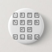 Braille Computer Key Numbers 缶バッジ (正面)
